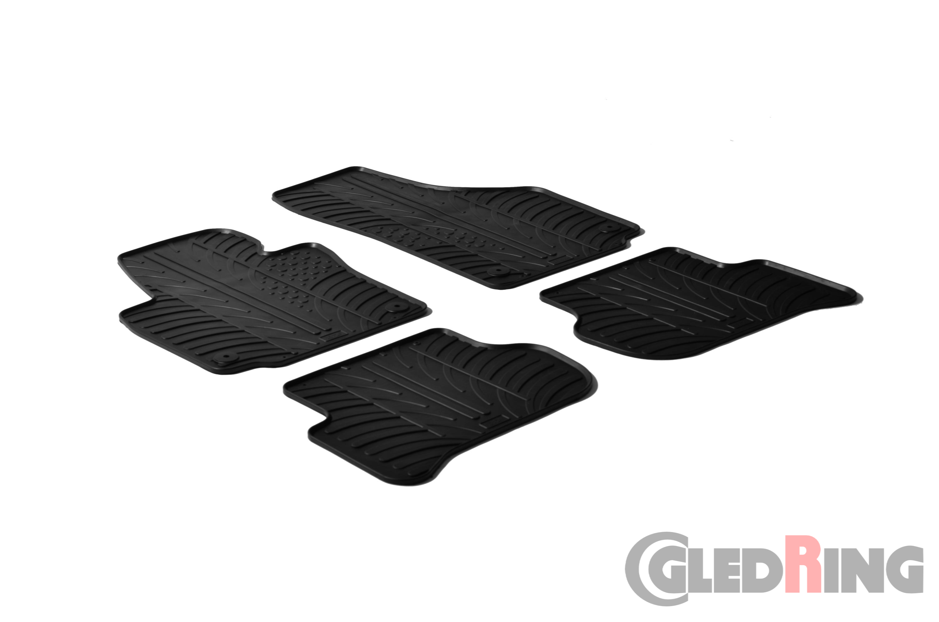 Original Gledring Passform Fußmatten Gummimatten 4 Tlg.+Fixing - SKODA Yeti 2009-2013